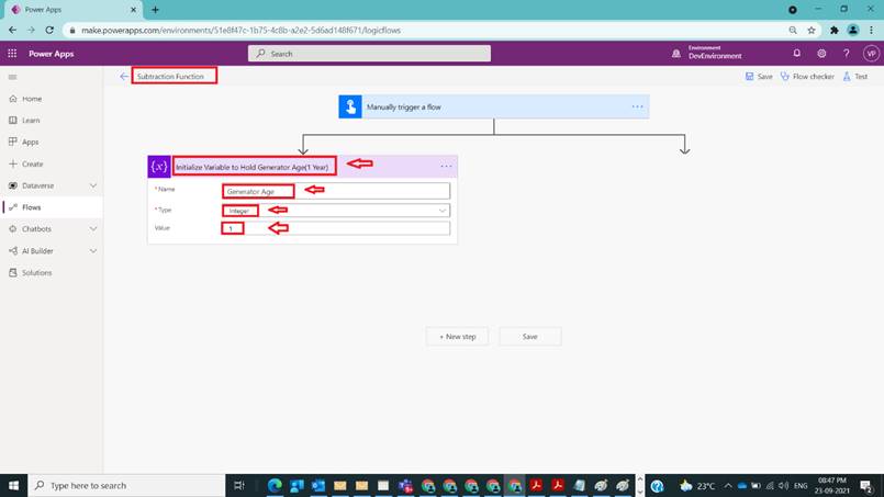 Usage of Subtraction Function in Power Automate